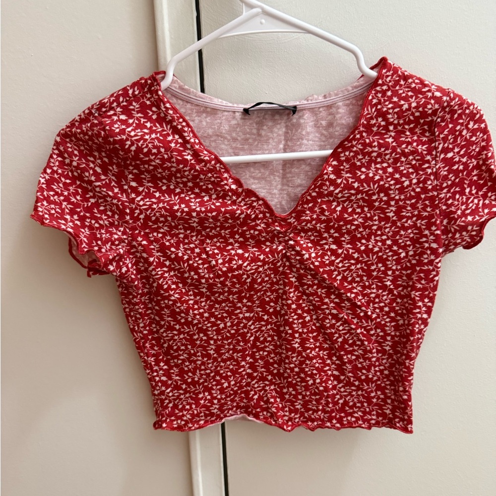 Floral Red Women's Crop Top